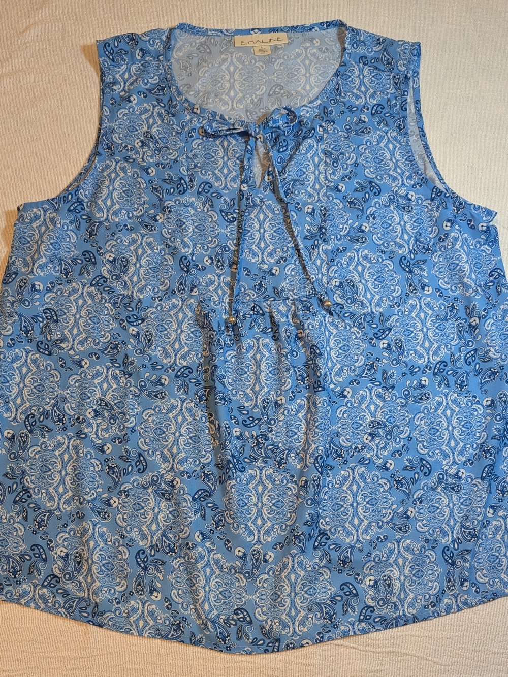 Blue Paisley Tie-Neck Camisole
